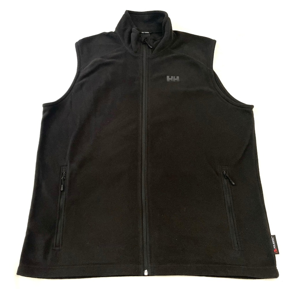 Helly‎ Hansen Fleece Vest Mens 2XL Black Polartec Full Zip Outdoors Hiking